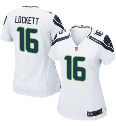 Women's Nike Seattle Seahawks #16 Tyler Lockett Game White NFL Jersey