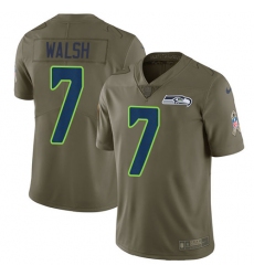 Men's Nike Seattle Seahawks #7 Blair Walsh Limited Olive 2017 Salute to Service NFL Jersey
