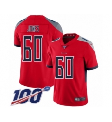 Men's Tennessee Titans #60 Ben Jones Limited Red Inverted Legend 100th Season Football Jersey