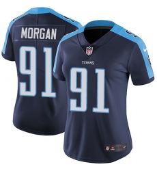 Women's Nike Tennessee Titans #91 Derrick Morgan Navy Blue Alternate Vapor Untouchable Limited Player NFL Jersey