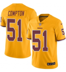 Men's Nike Washington Redskins #51 Will Compton Limited Gold Rush Vapor Untouchable NFL Jersey