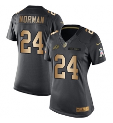 Women's Nike Washington Redskins #24 Josh Norman Limited Black/Gold Salute to Service NFL Jersey