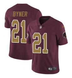 Youth Nike Washington Redskins #21 Earnest Byner Burgundy Red/Gold Number Alternate 80TH Anniversary Vapor Untouchable Limited Player NFL Jersey