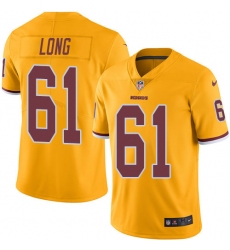 Youth Nike Washington Redskins #61 Spencer Long Limited Gold Rush Vapor Untouchable NFL Jersey