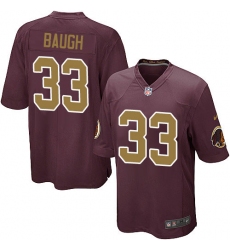 Men's Nike Washington Redskins #33 Sammy Baugh Game Burgundy Red/Gold Number Alternate 80TH Anniversary NFL Jersey