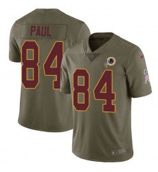 Men's Nike Washington Redskins #84 Niles Paul Limited Olive 2017 Salute to Service NFL Jersey