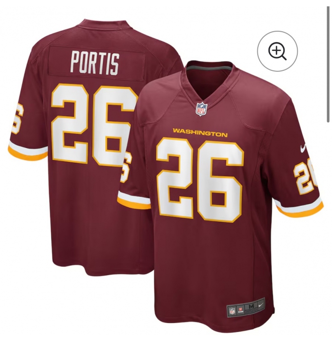 Men's Washington Redskins #26 Clinton Portis Nike Burgundy Game Jersey