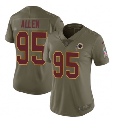Women's Nike Washington Redskins #95 Jonathan Allen Limited Olive 2017 Salute to Service NFL Jersey