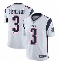 Youth Nike New England Patriots #3 Stephen Gostkowski White Vapor Untouchable Limited Player NFL Jersey