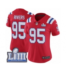 Women's Nike New England Patriots #95 Derek Rivers Red Alternate Vapor Untouchable Limited Player Super Bowl LIII Bound NFL Jersey