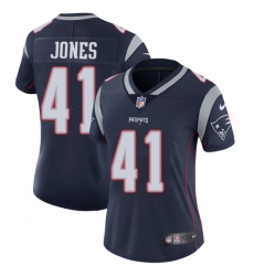 Women's Nike New England Patriots #41 Cyrus Jones Navy Blue Team Color Vapor Untouchable Limited Player NFL Jersey