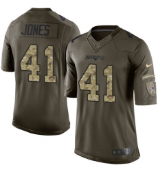Youth Nike New England Patriots #41 Cyrus Jones Elite Green Salute to Service NFL Jersey