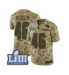 Men's Nike New England Patriots #46 James Develin Limited Camo 2018 Salute to Service Super Bowl LIII Bound NFL Jersey