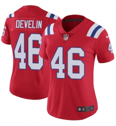 Women's Nike New England Patriots #46 James Develin Red Alternate Vapor Untouchable Limited Player NFL Jersey