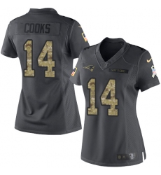 Women's Nike New England Patriots #14 Brandin Cooks Limited Black 2016 Salute to Service NFL Jersey