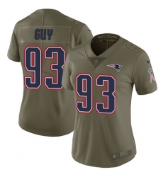 Women's Nike New England Patriots #93 Lawrence Guy Limited Olive 2017 Salute to Service NFL Jersey
