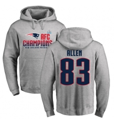 Nike New England Patriots #83 Dwayne Allen Heather Gray 2017 AFC Champions Pullover Hoodie