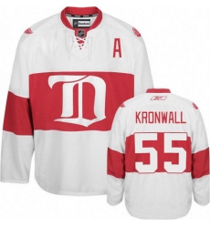 Women's Reebok Detroit Red Wings #55 Niklas Kronwall Authentic White Third NHL Jersey