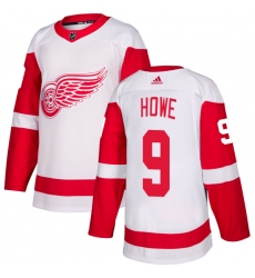 Women's Adidas Detroit Red Wings #9 Gordie Howe Authentic White Away NHL Jersey