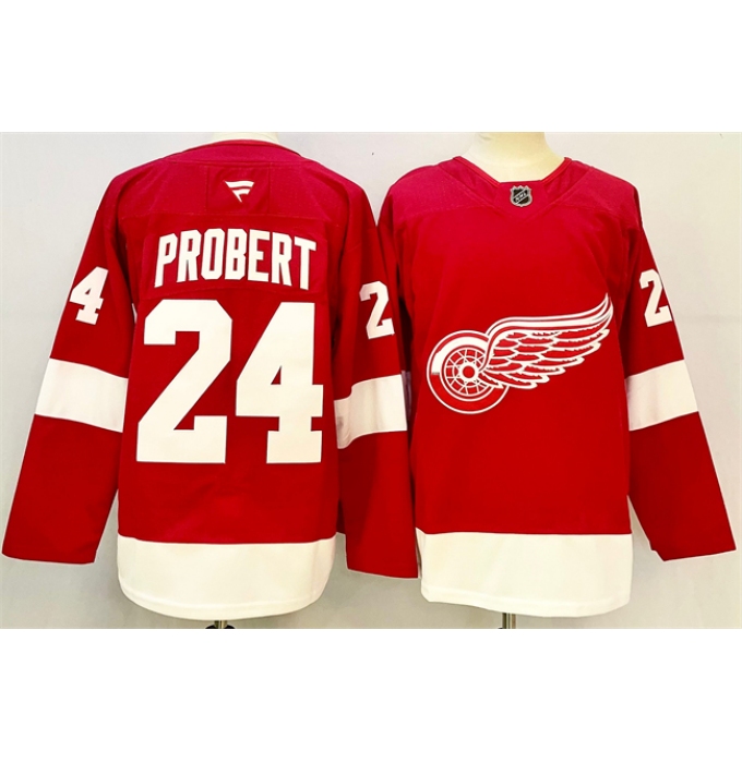 Men's Detroit Red Wings #24 Bob Probert Red 2024-25 Stitched Jersey