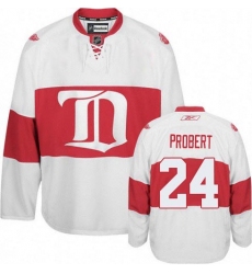 Women's Reebok Detroit Red Wings #24 Bob Probert Authentic White Third NHL Jersey