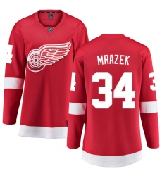 Women's Detroit Red Wings #34 Petr Mrazek Fanatics Branded Red Home Breakaway NHL Jersey