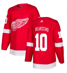 Youth Adidas Detroit Red Wings #10 Alex Delvecchio Authentic Red Home NHL Jersey