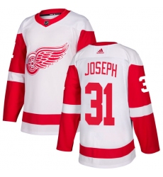 Men's Adidas Detroit Red Wings #31 Curtis Joseph Authentic White Away NHL Jersey