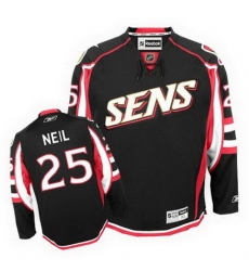 Men's Reebok Ottawa Senators #25 Chris Neil Authentic Black Third NHL Jersey