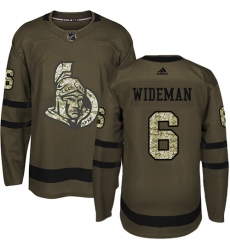 Youth Adidas Ottawa Senators #6 Chris Wideman Premier Green Salute to Service NHL Jersey