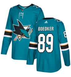 Youth Adidas San Jose Sharks #89 Mikkel Boedker Authentic Teal Green Home NHL Jersey
