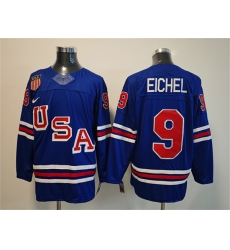 Men's USA #9 Jack Eichel Royal 2025-2026 Stitched Jersey