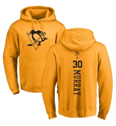 NHL Adidas Pittsburgh Penguins #30 Matt Murray Gold One Color Backer Pullover Hoodie