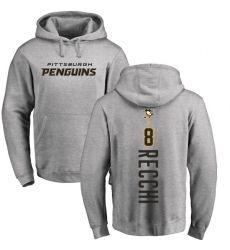 NHL Adidas Pittsburgh Penguins #8 Mark Recchi Ash Backer Pullover Hoodie