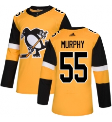 Men's Adidas Pittsburgh Penguins #55 Larry Murphy Premier Gold Alternate NHL Jersey
