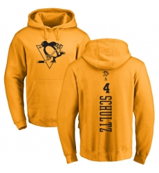 NHL Adidas Pittsburgh Penguins #4 Justin Schultz Gold One Color Backer Pullover Hoodie