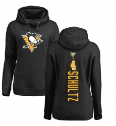 NHL Women's Adidas Pittsburgh Penguins #4 Justin Schultz Black Backer Pullover Hoodie