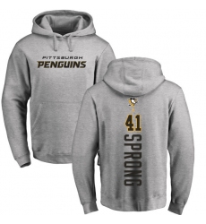 NHL Adidas Pittsburgh Penguins #41 Daniel Sprong Ash Backer Pullover Hoodie