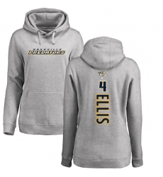 NHL Women's Adidas Nashville Predators #4 Ryan Ellis Ash Backer Pullover Hoodie