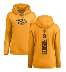 NHL Women's Adidas Nashville Predators #9 Filip Forsberg Gold One Color Backer Pullover Hoodie