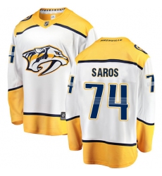 Men's Nashville Predators #74 Juuse Saros Fanatics Branded White Away Breakaway NHL Jersey