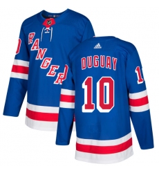 Youth Adidas New York Rangers #10 Ron Duguay Premier Royal Blue Home NHL Jersey