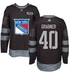 Men's Adidas New York Rangers #40 Michael Grabner Authentic Black 1917-2017 100th Anniversary NHL Jersey