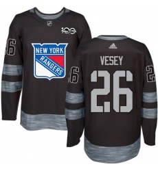 Men's Reebok New York Rangers #26 Jimmy Vesey Authentic Black 1917-2017 100th Anniversary NHL Jersey