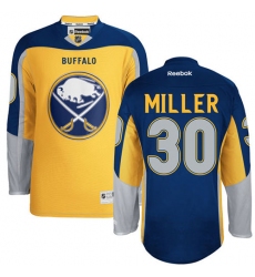 Men's Reebok Buffalo Sabres #30 Ryan Miller Authentic Gold New Third NHL Jersey