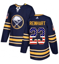 Men's Adidas Buffalo Sabres #23 Sam Reinhart Authentic Navy Blue USA Flag Fashion NHL Jersey