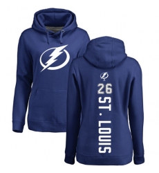 NHL Women's Adidas Tampa Bay Lightning #26 Martin St. Louis Royal Blue Backer Pullover Hoodie