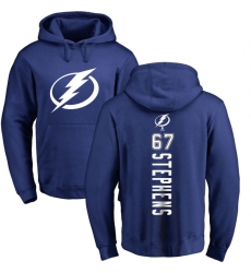 NHL Adidas Tampa Bay Lightning #67 Mitchell Stephens Royal Blue Backer Pullover Hoodie