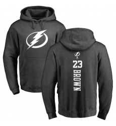 NHL Adidas Tampa Bay Lightning #23 J.T. Brown Charcoal One Color Backer Pullover Hoodie