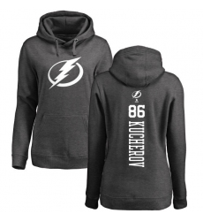 NHL Women's Adidas Tampa Bay Lightning #86 Nikita Kucherov Charcoal One Color Backer Pullover Hoodie